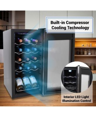 Wine Chilling Refrigerator Cellar - Digital Touch Button Control with Air Tight Seal, Contains Placement for Standing Bottles