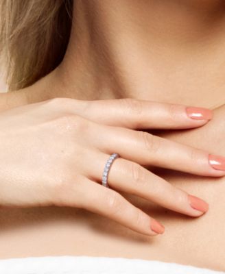 Moissanite Polished Eternity Band (1-1/2 ct. t.w.) in 10k White Gold