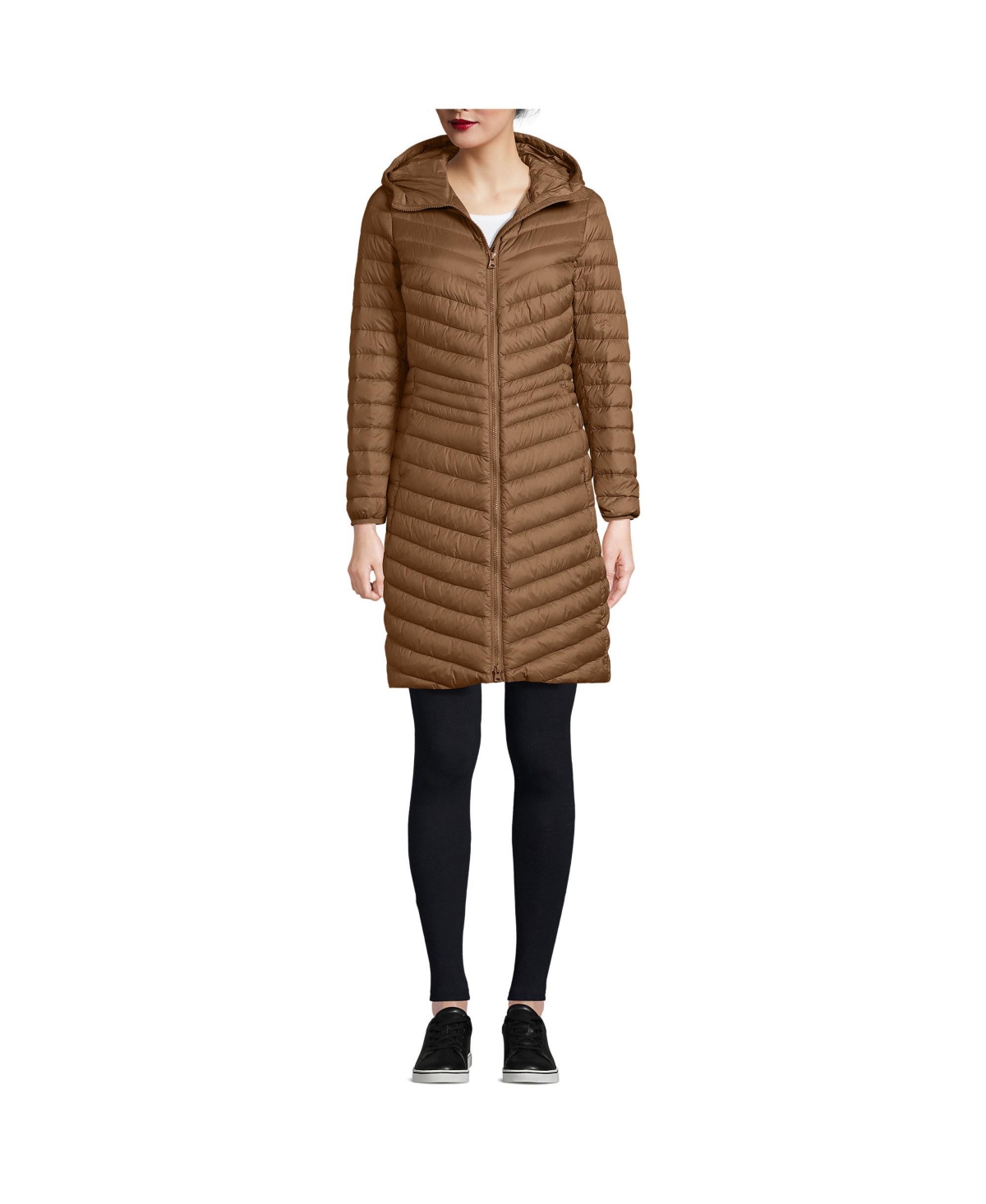 Lands end women's ultralight packable long down coat top