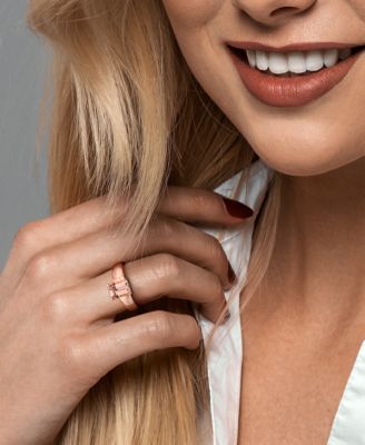 Morganite Emerald-Cut Solitaire Wide Width Statement Ring (1-1/2 ct. t.w.) in 14k Rose Gold