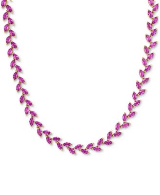 Macy's - Lab-Created Pink Sapphire Marquise Vine 17" Collar Necklace (29 ct. t.w.)