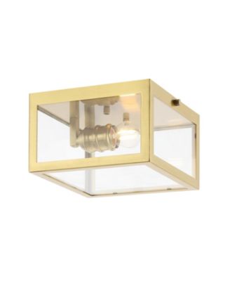 Eleanor 8" 1-Light Farmhouse Industrial Square Iron/Glass Case LED Flush Mount
