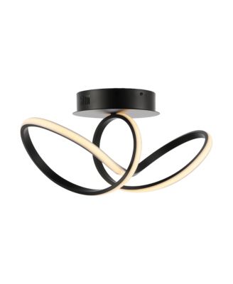 Chantelle 19.5" 1-Light Modern Minimalist Aluminum Loop Integrated LED Semi Flush Mount