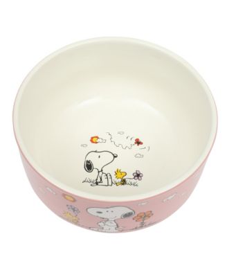 Snoopy 6 Pack Stackable 5.5" Decorated Stoneware Bowl Set W/ Plate