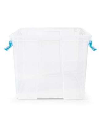 54 Quart Gasket Box, Stackable Storage Bin with Latching Lid, 4 Pack