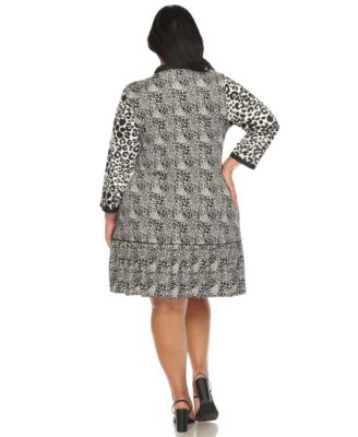 Plus Size Leopard Print Shift Dress