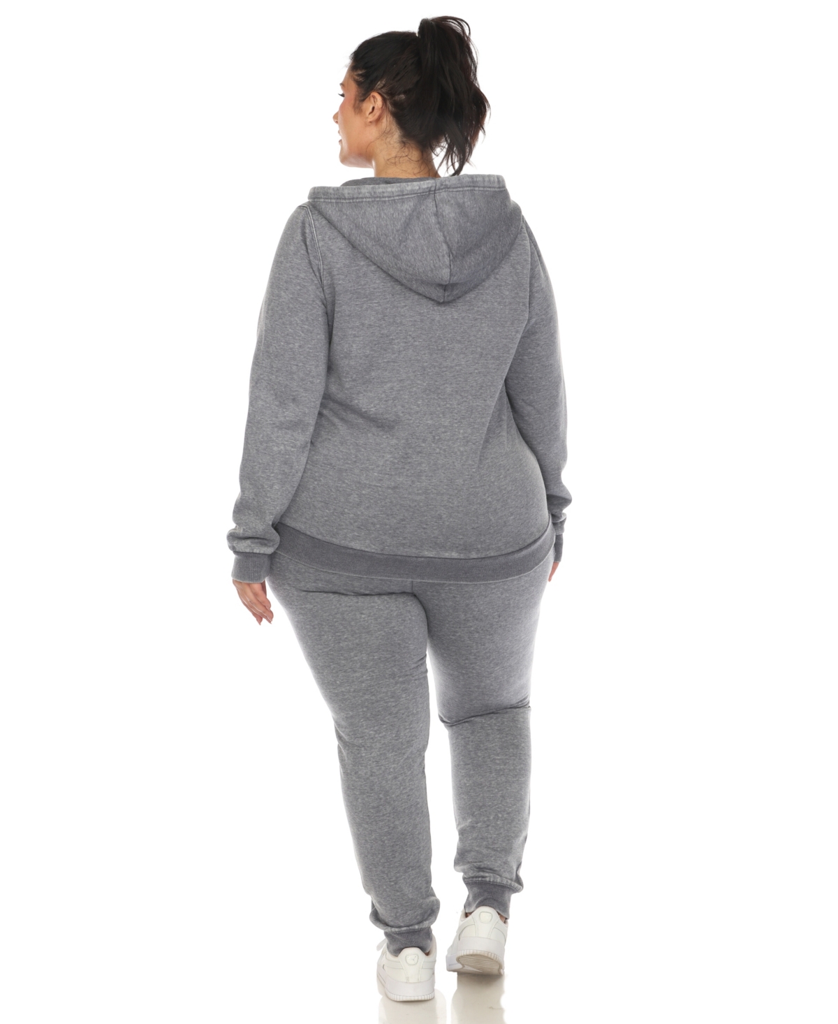 White Mark Plus Size Burnout Jogger Set In Grey