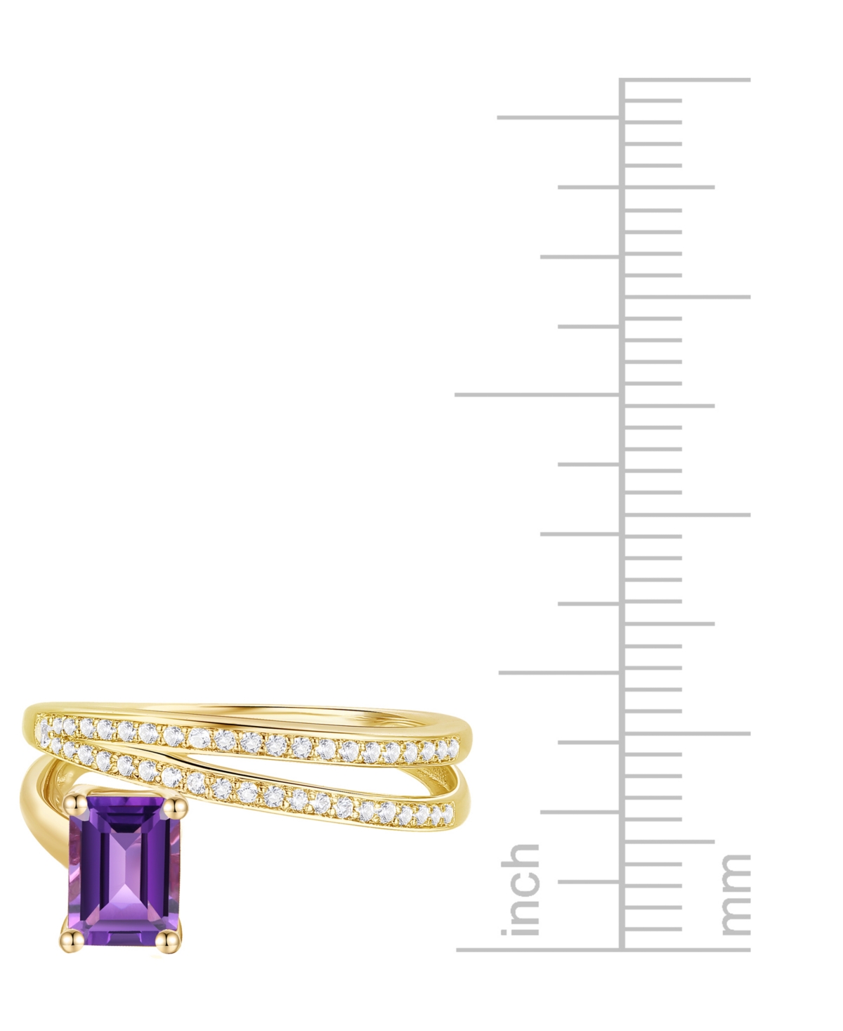 Macy's Amethyst (7/8 Ct. T.w.) & Lab Grown White Sapphire Accent Coil Ring In 14k Gold-plated Sterling Silv In Amethyst
