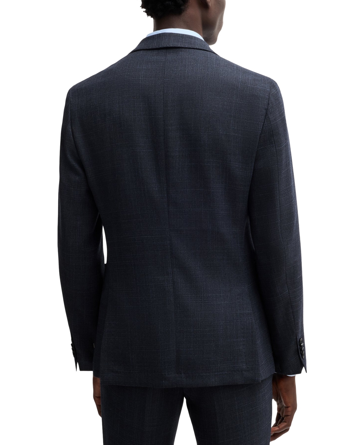 Hugo Boss Boss By  Men's Slim-fit Micro-patterned Jacket In Dark Blue