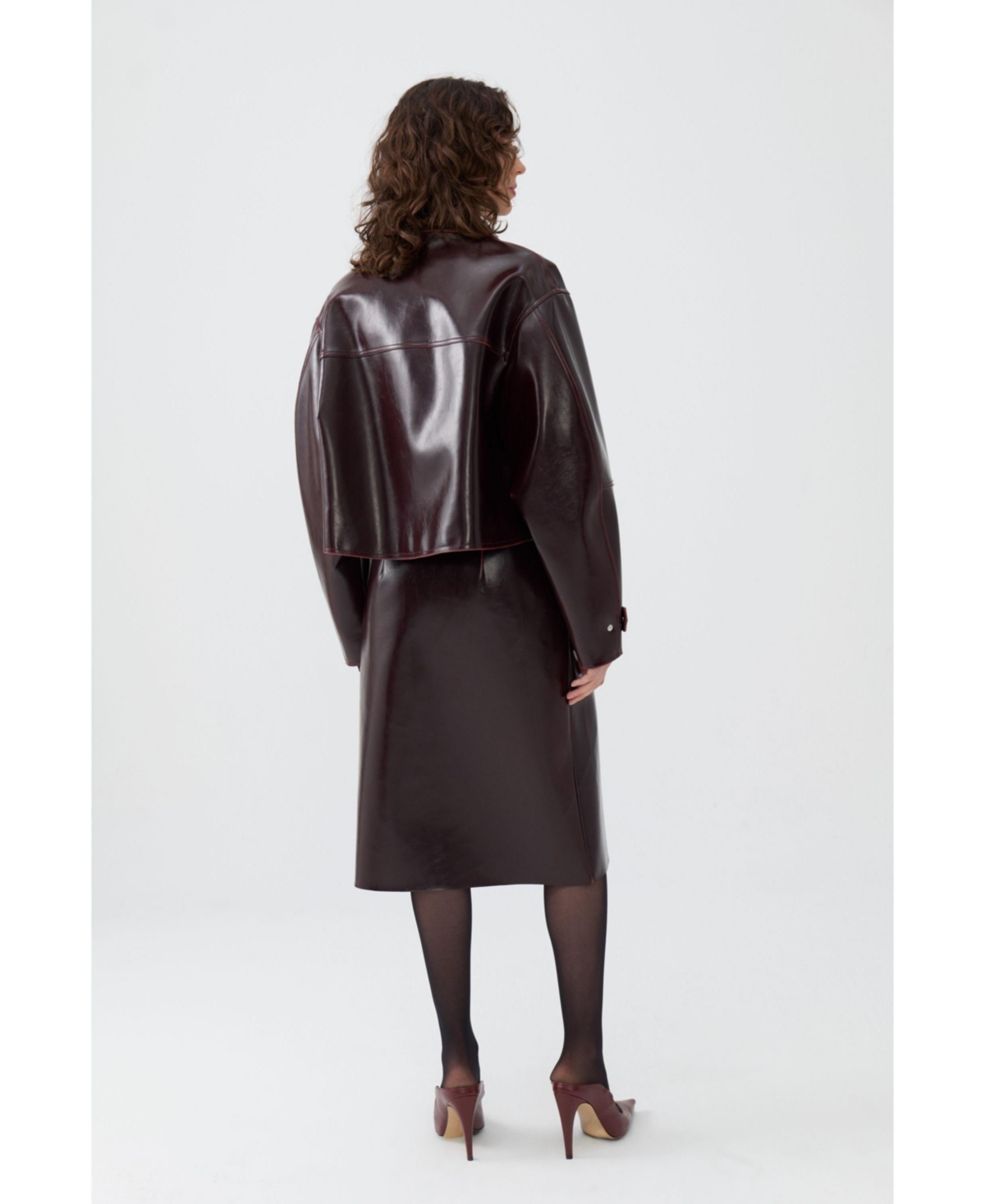 Nocturne Women's Faux Leather Cropped Jacket
