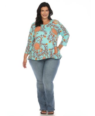 Plus Size Vibrant Boho Swing Top