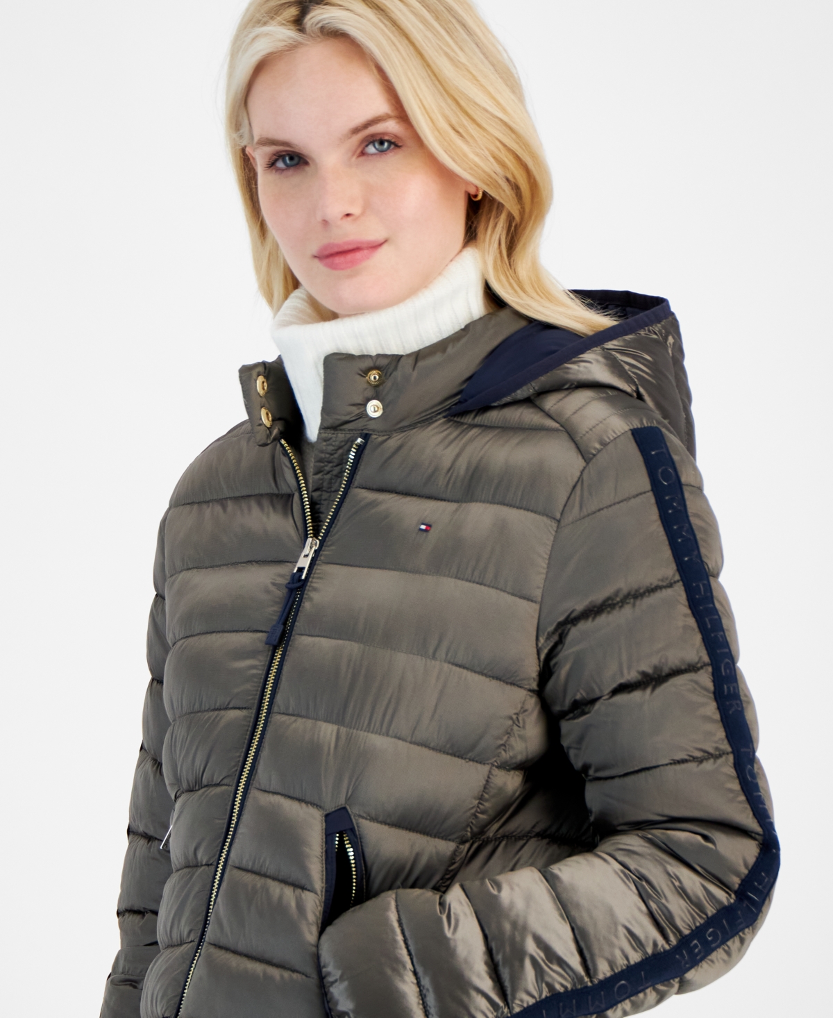 Tommy Hilfiger Women's Hooded Zip-Front Puffer Jacket