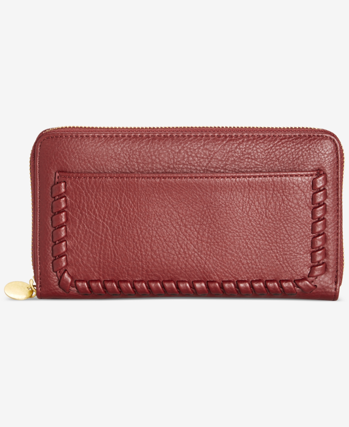 Style & Co Whip-stitch Zip Wallet, Created For Macy's In Burgundy