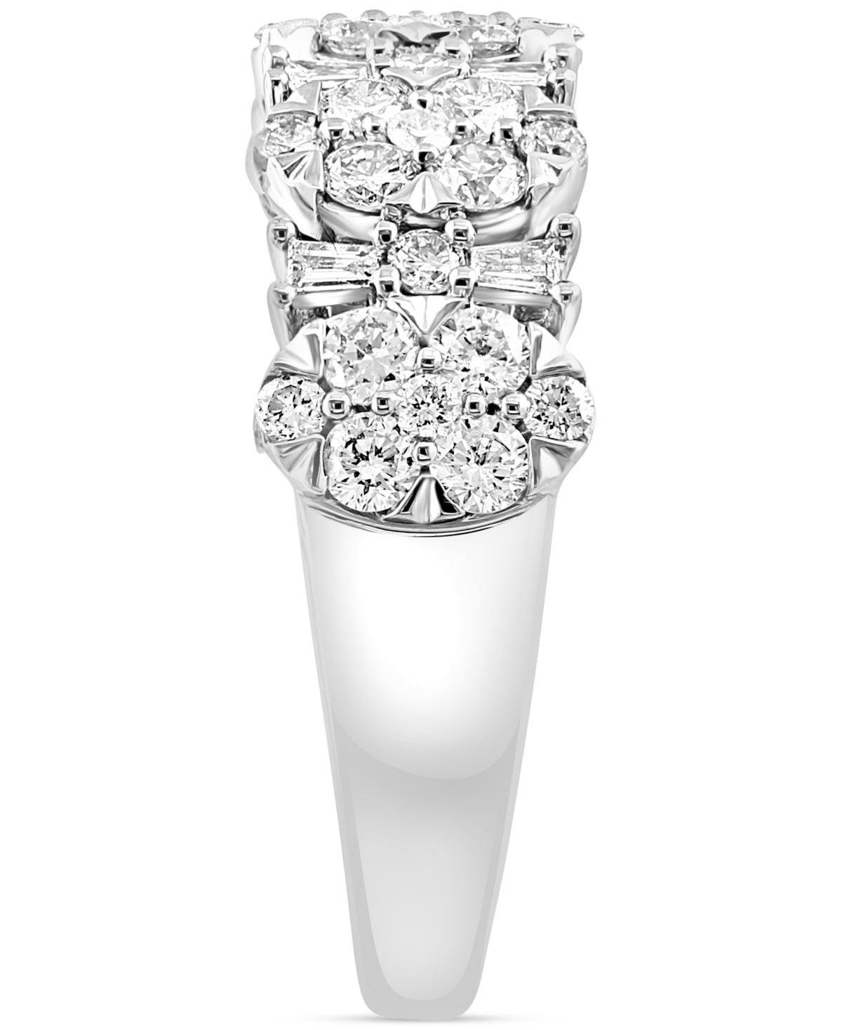 Effy Collection Effy Diamond Round & Baguette Cluster Ring (1-1/6 Ct. T.w.) In 14k White Gold In White Gold