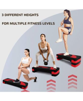 Adjustable Workout Aerobic Step Platform Trainer w/Raisers
