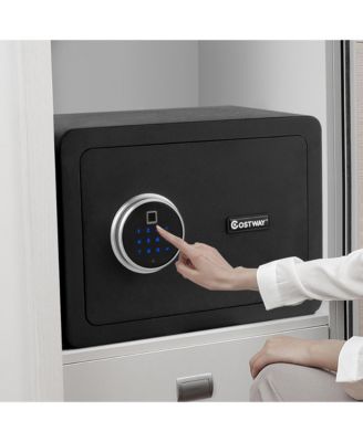 Fingerprint Safe Box Security Box w/Inner LED Light Store Cash Jewelry Guns