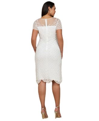 Women's Beaded Midi Dress with Cap Sleeves