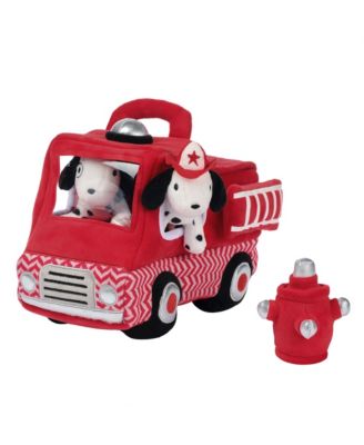 Fire Truck 5pc Developmental Plush Soft Toy Interactive Play Set