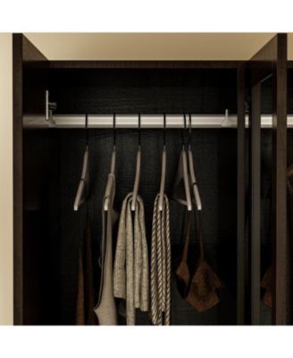 White 4-Door Armoires with Mirror, 2 Hanging Rods, 2-Drawers