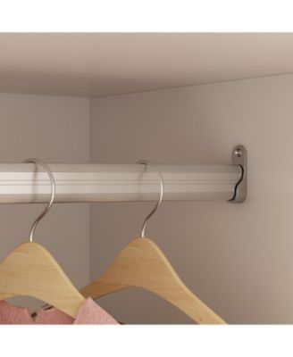 White 4-Door Armoires with Mirror, 2 Hanging Rods, 2-Drawers