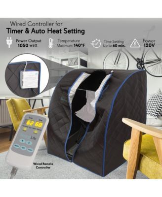 Personal Detox Home Sauna With Foldable Chair and Heated Foot Pad