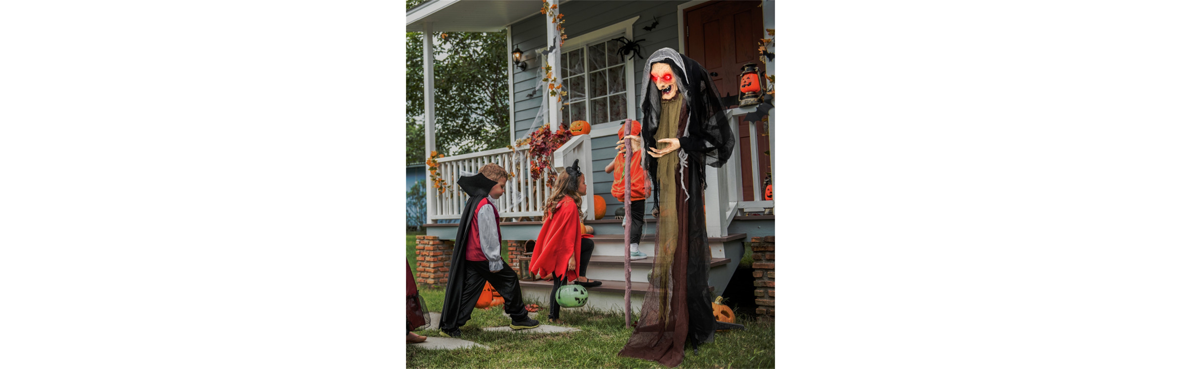Yescom Animated Halloween Scary Witch 5FT Standing Crutch,Sound Activated Led Eyes,Party Decoration 2024