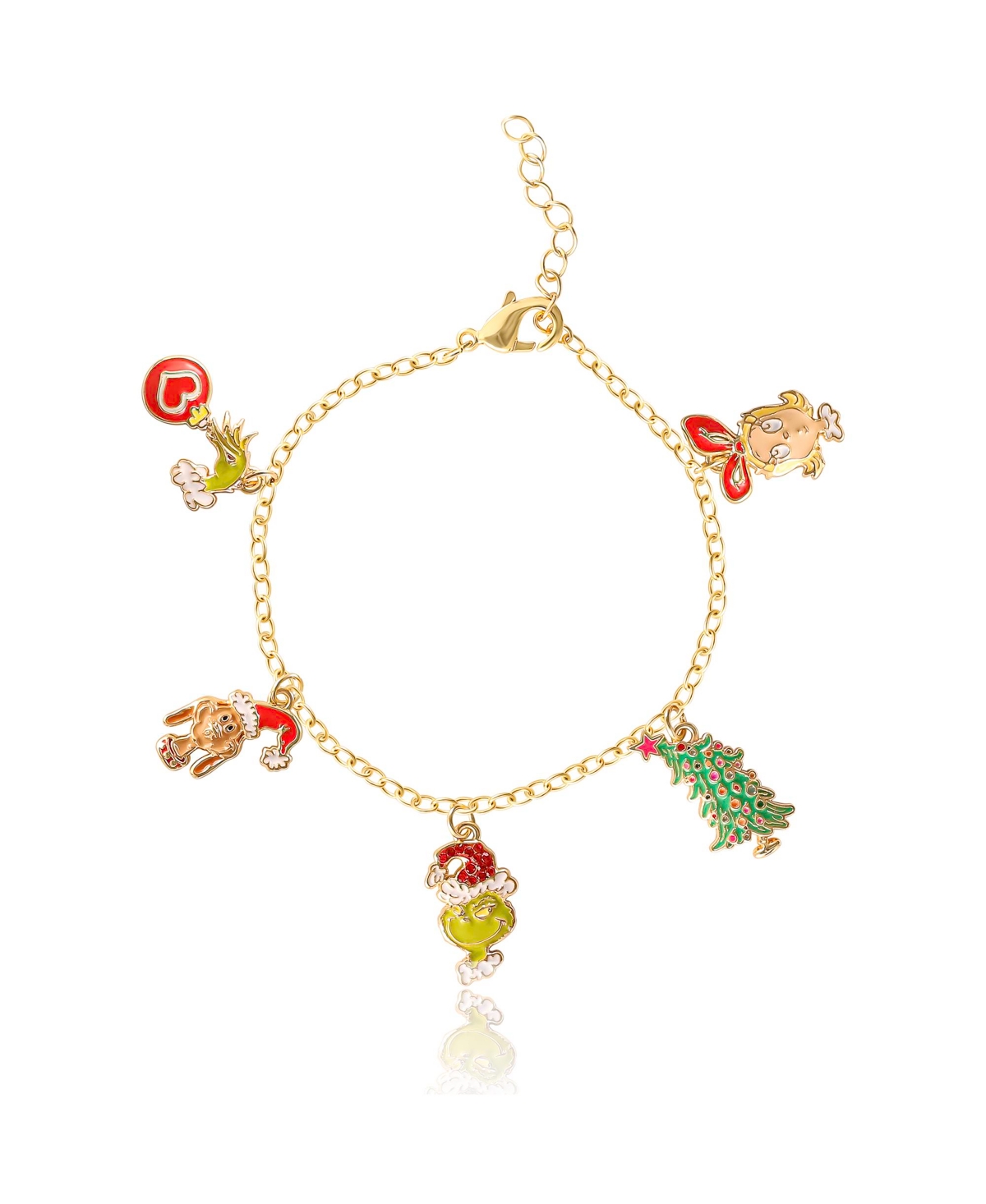 Dr Seuss Christmas Grinch Charm Bracelet - Green, red