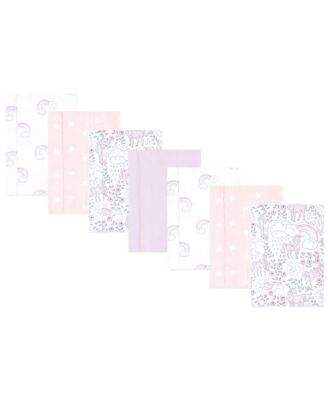 Girls 7-Pack Absorbent Flannel Burp Cloths  Ai Cotton-Poly Blend