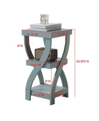 3 Tier End Table - Square End Table - Table for Bedroom - End Table with Shelves - Bedside Nightstand