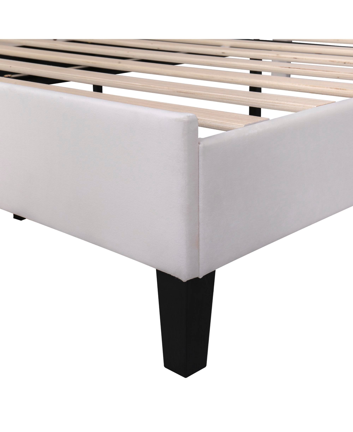 Slickblue Full Size Upholstered Platform Bed with Flower Pattern Velvet Headboard