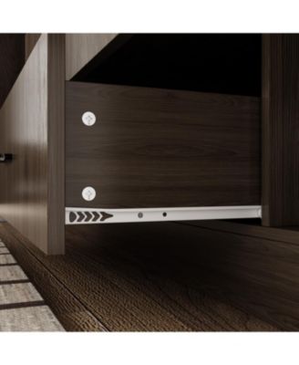 Brown Wood 13-Shelf Standard Bookcase with Pop up Glass Doors