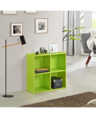 George 4-Cube Children's Bookcase, Kids Toy Storage Shelf Organizer for Playroom, Bedroom, Nursery School