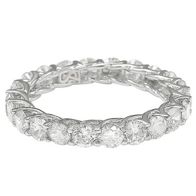 Cubic Zirconia Eternity Band Ring in Sterling Silver