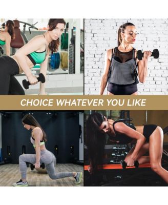 20 Pound Neoprene Coated Dumbbell Set with Stand, Black