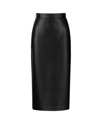 Women's High Waist Faux Leather Skirt