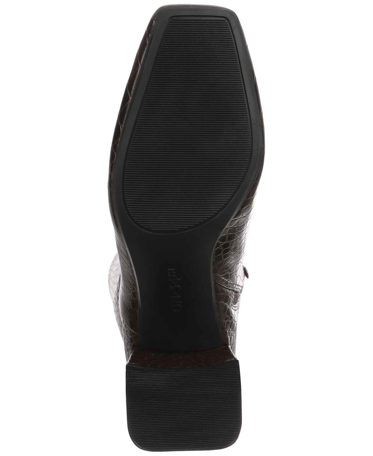 On 34th Women's Millerr Square-toe Knee High Boots, Created For Macy's In Mahogany Croc