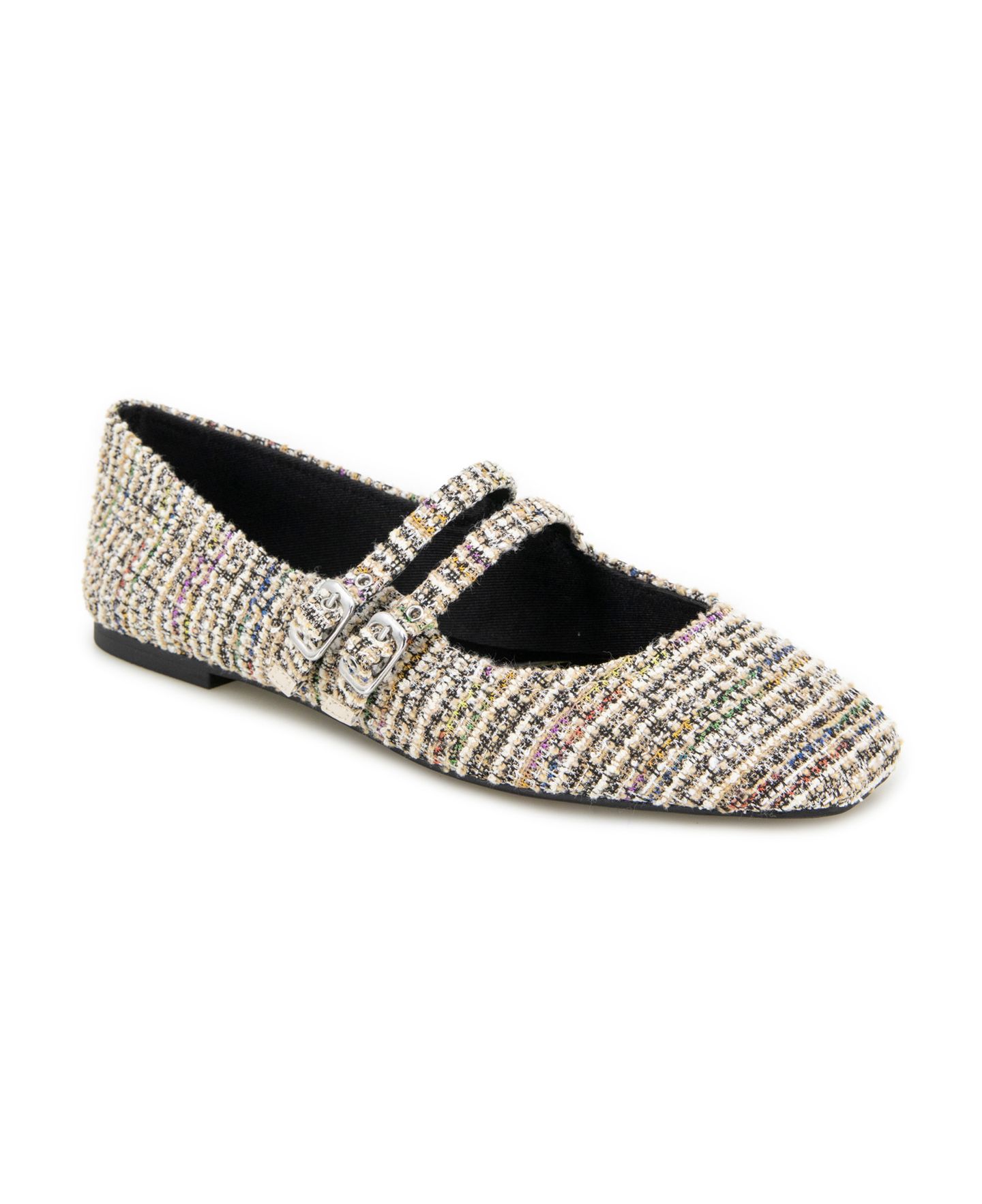 Женские балетки Kenneth Cole New York Jasmine Square Toe Ballet, цвет: Чёрный / Рыжевато-коричневый — фото 1