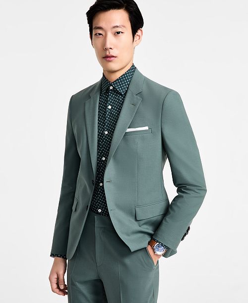 alfani HUGO by Hugo Boss Men's Modern-Fit Wool Blend Suit Jacket Men's Fashion & Accessories