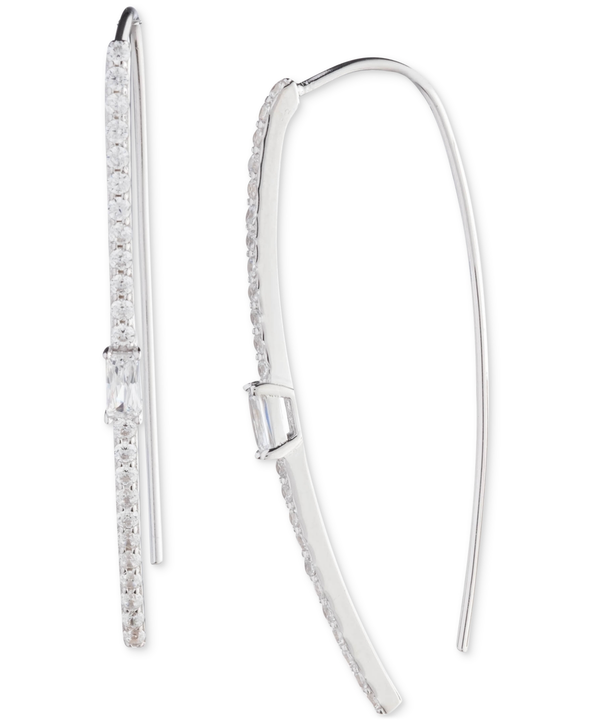 Lauren Ralph Lauren Sterling Silver Cubic Zirconia Threader Earrings - White