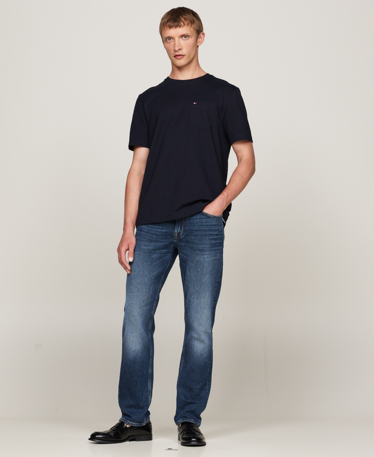 Tommy Hilfiger Men's Essential Solid Pocket T-shirt In Desert Sky