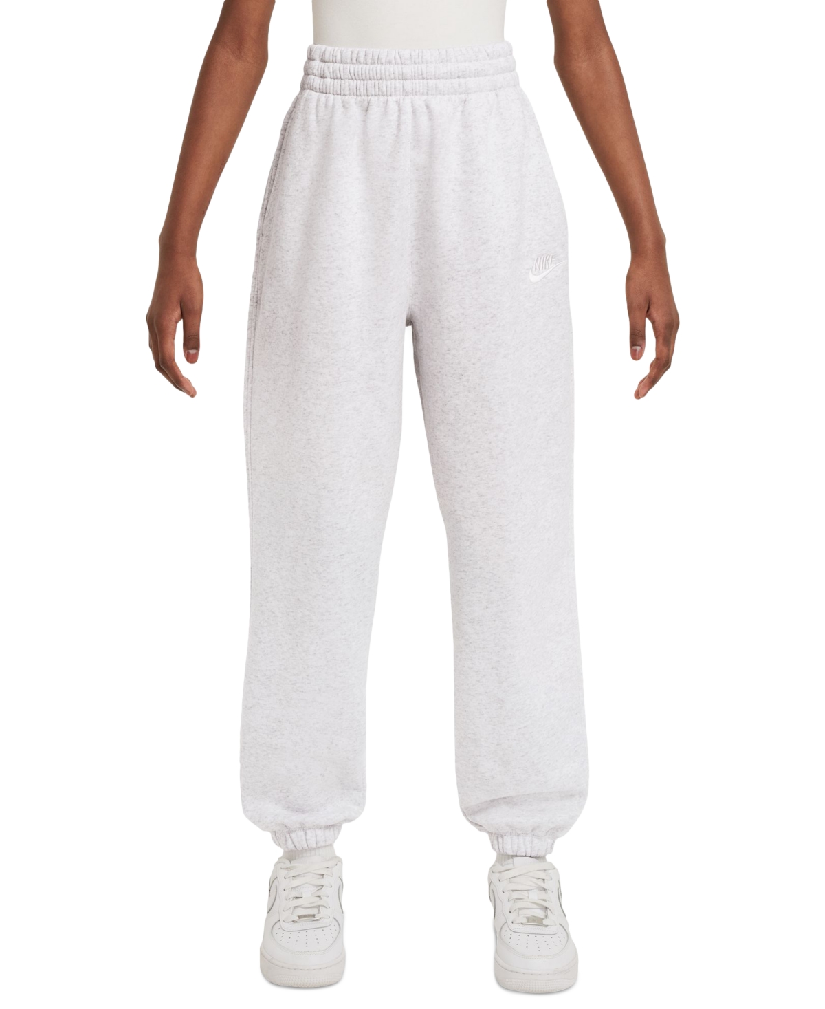 Nike Big Kids Sportswear Club Fleece Loose Logo Joggers - Black/whit