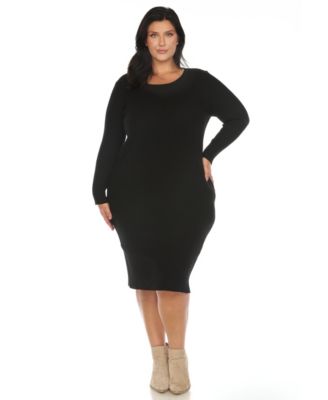 Plus Size Rib Midi Sweater Dress