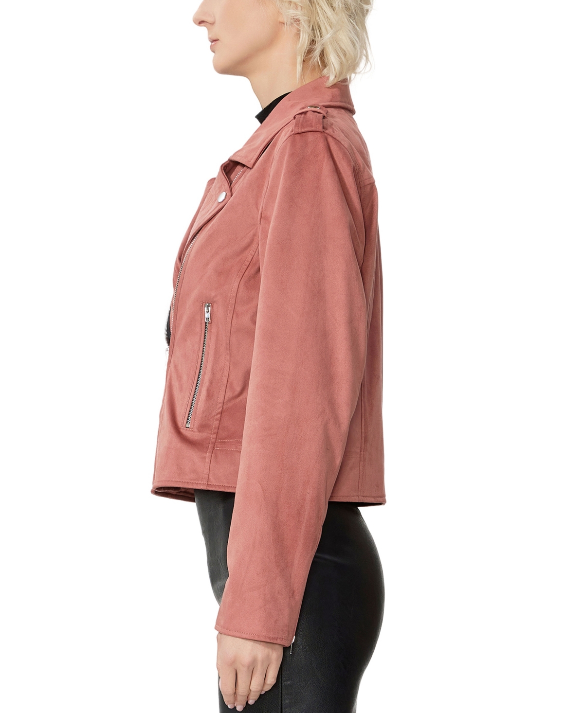 Kimi & Kai Women's Willa Faux Suede Moto Jacket In Pink