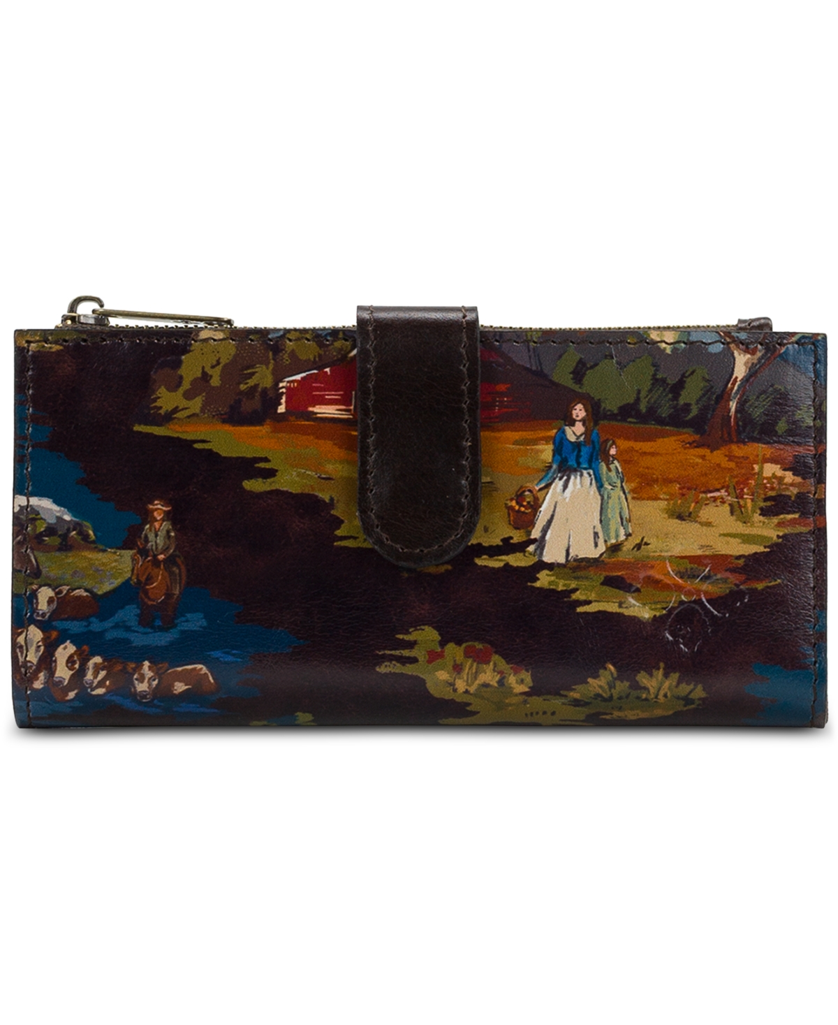 Shop Patricia Nash Nazari Leather Wallet In Chocolate