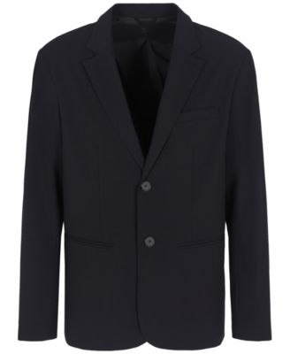 Men's Solid Notch Lapel Stretch Blazer