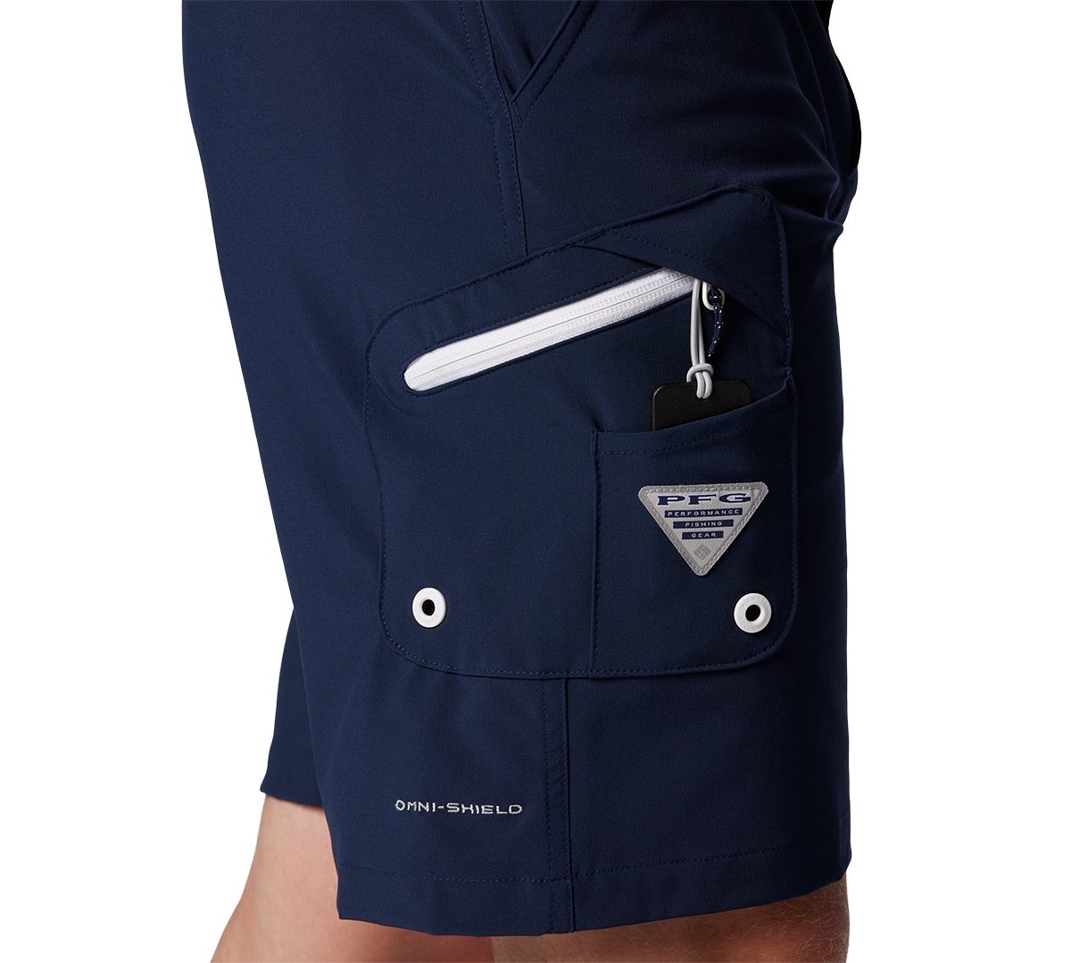 Shop Columbia Men's Pfg Terminal Tackle Ii 10" Fishing Shorts In Collegiate Navy,white