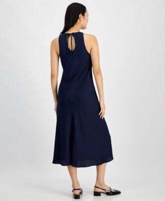 Women's Hammered Satin Sleeveless Midi Dress, Created for Macy's