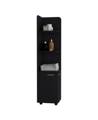 Vestal 62H" Tall Corner Cabinet with 3-Tier Shelf and 2-Door