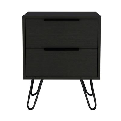 Begonia 2 Nightstand, Hairpin Legs, Two Drawers