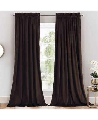 Heavyweight Velvet Curtain Rod Pocket Panels (Set of 2), 52" W x 96" L